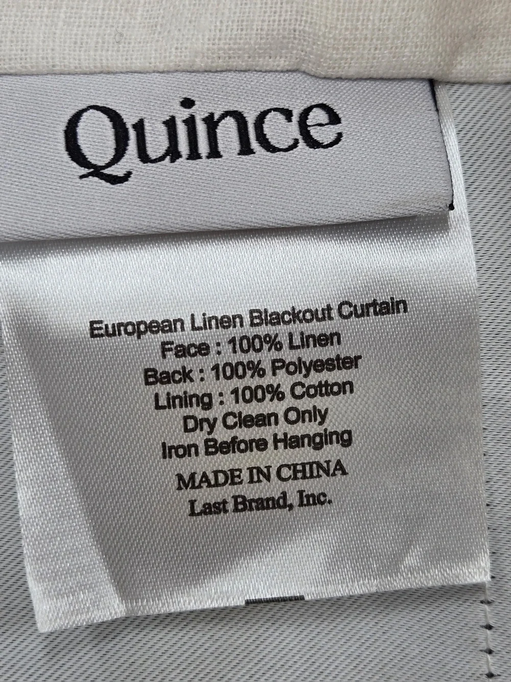 QUINCE Set Of 2 48x84 European Linen True Blackout Curtains Cream 0622